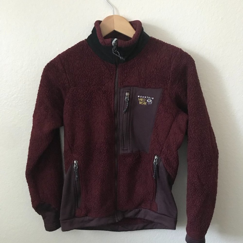Women's Maroon Mountain Hardwear Fleece Jacket, Small